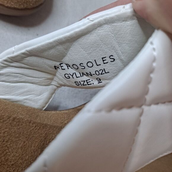 Aerosoles Gylian-02L Sandals Womens  9 White Quilted Thong Slip-on Shoes - Picture 8 of 9